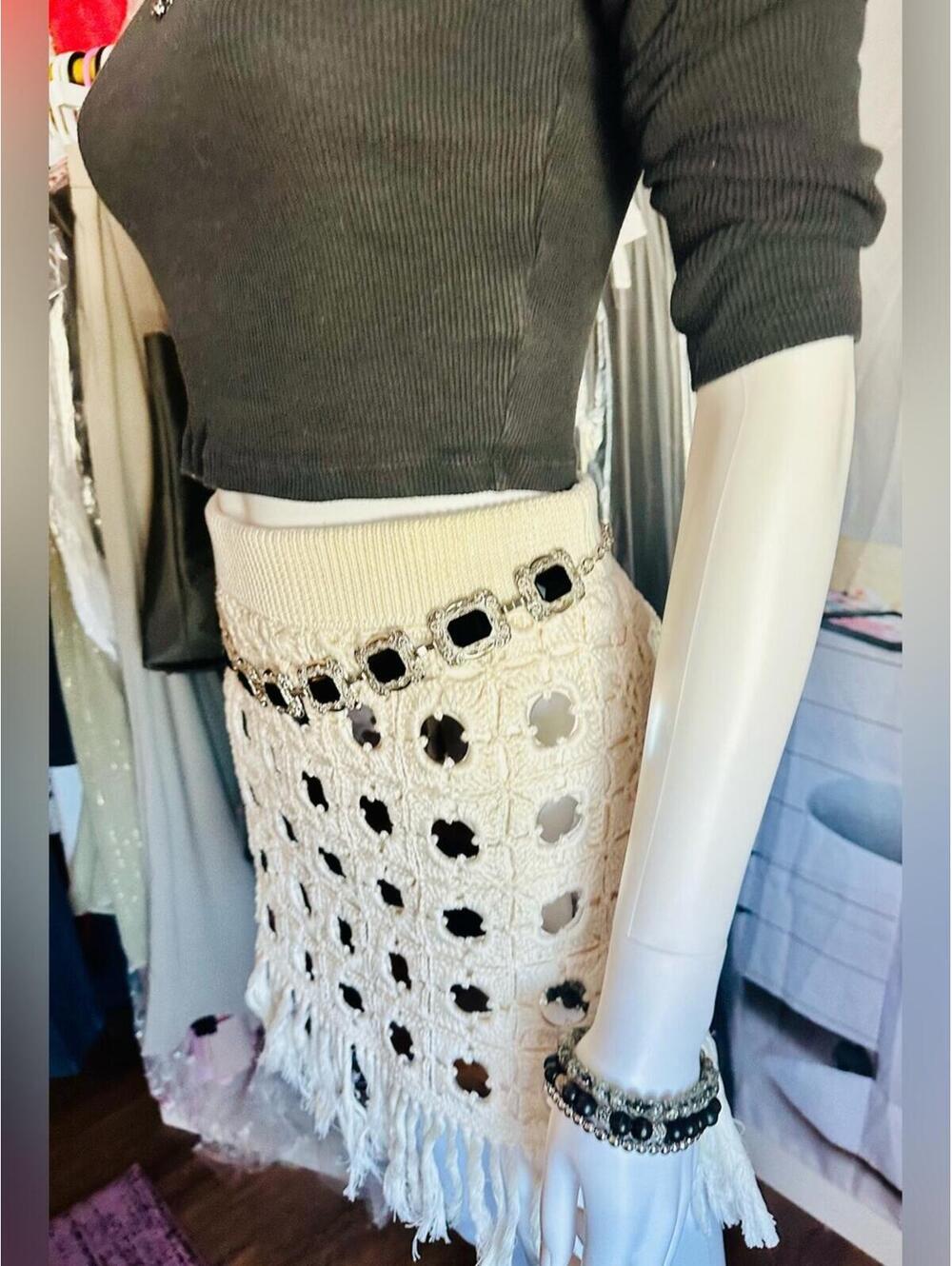Le Superbe Gypset Crochet Mirrored Mini Skirt - Picture 8 of 9